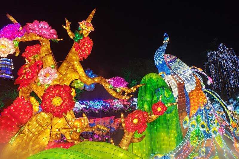 自贡彩灯在玉佛苑春节文化庙会顺利举行